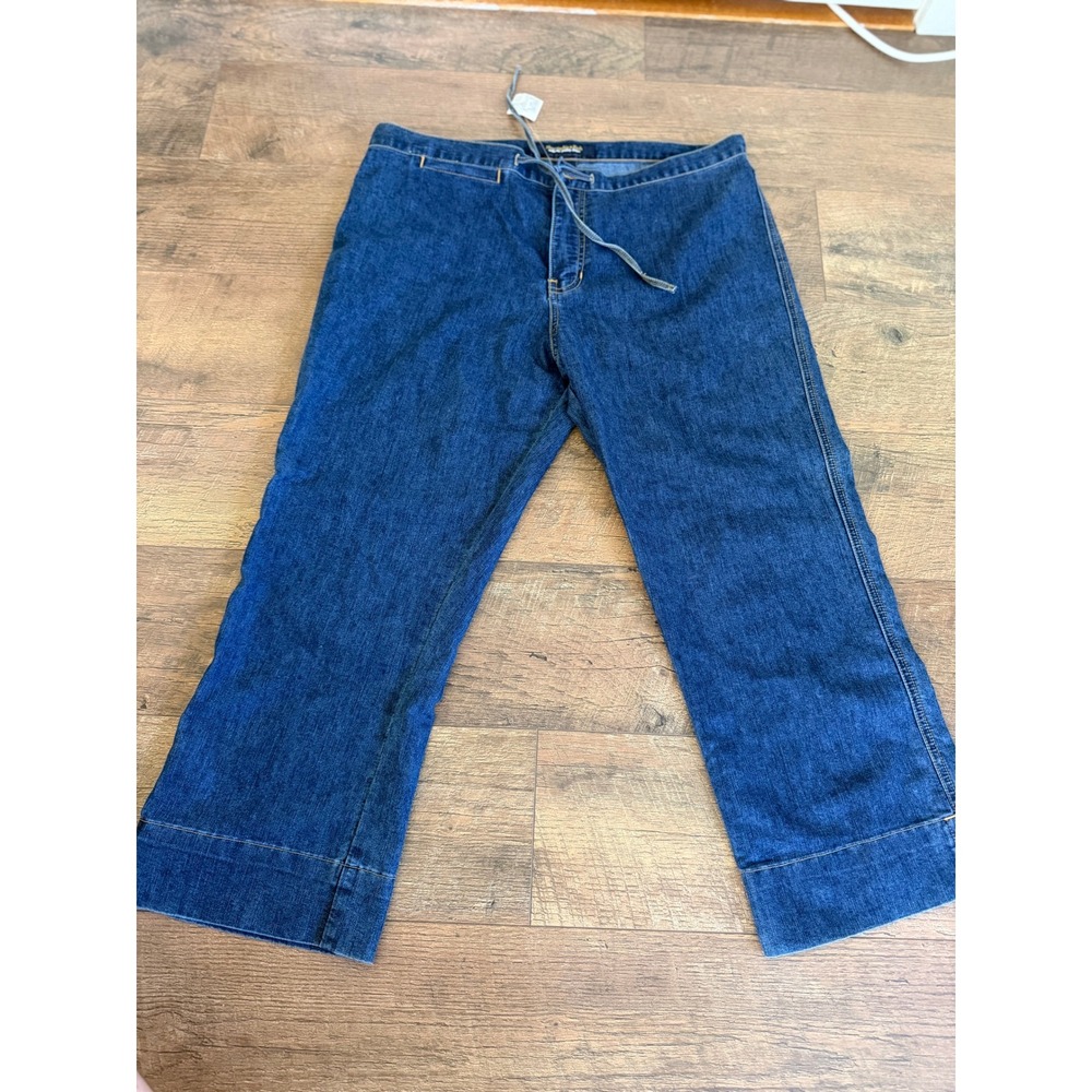 Abercrombie & Fitch Capri‎ Jeans Womens 10 Blue New Y2K Drawstring Wide Leg